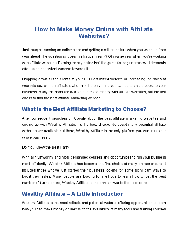 How to Make Money Online with Affiliate Websites.pdf