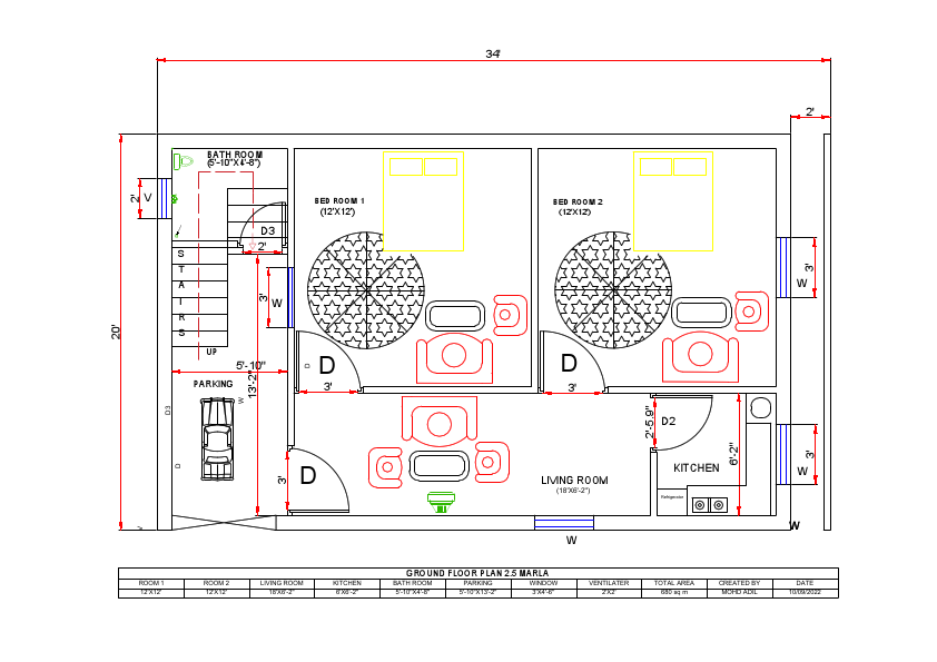 2.5 Marla House plan(34x20)-Model.pdf
