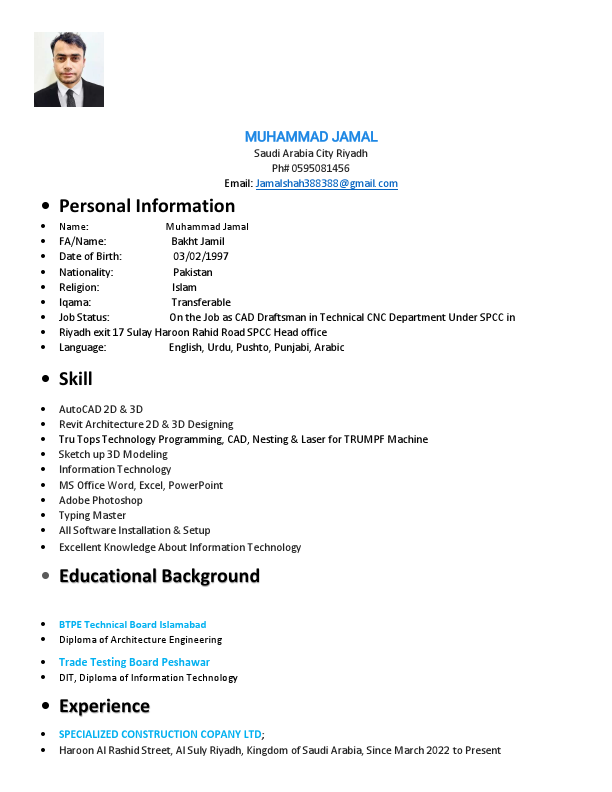 CV Of Muhammad Jamal 2024..pdf