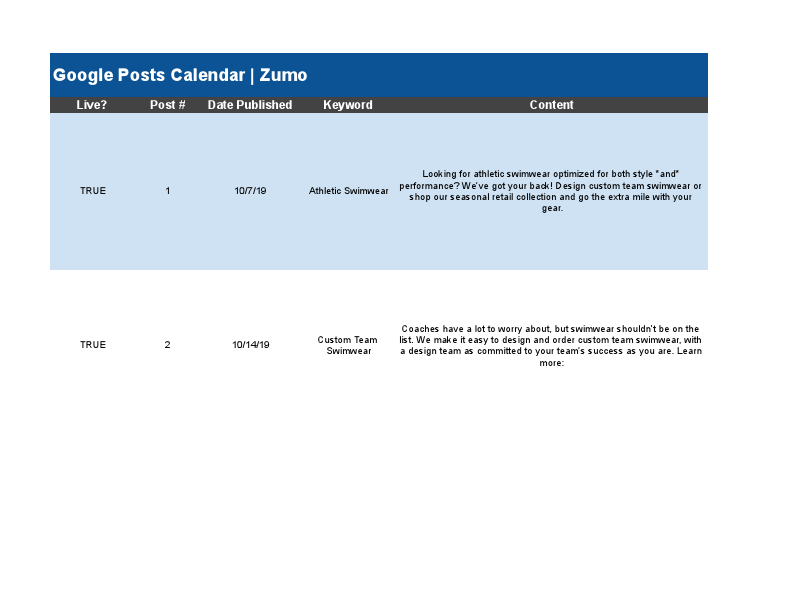 Google Posts Calendar - Zumo.xlsx - October 2019.pdf