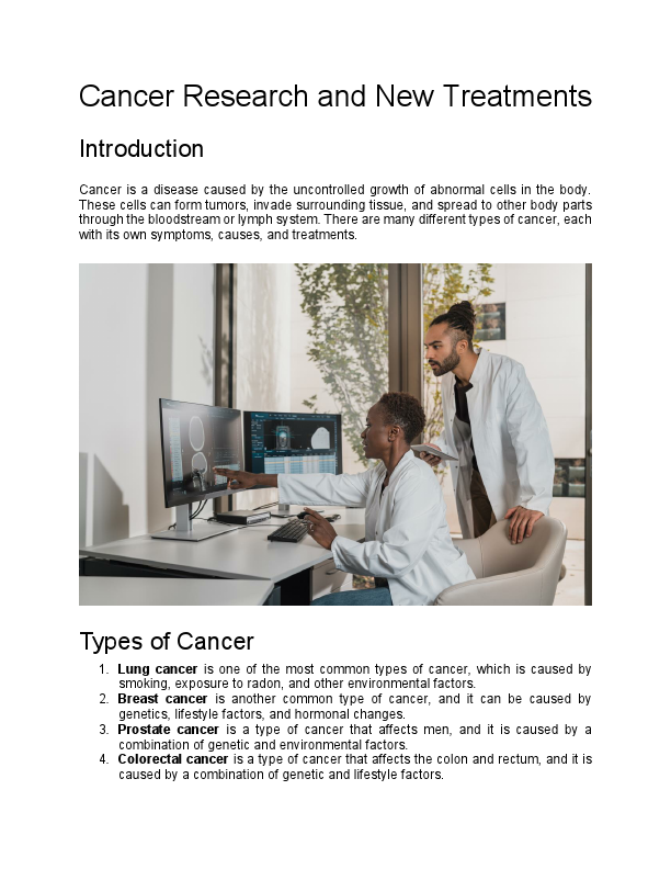 Cancer Research and New Treatments.pdf