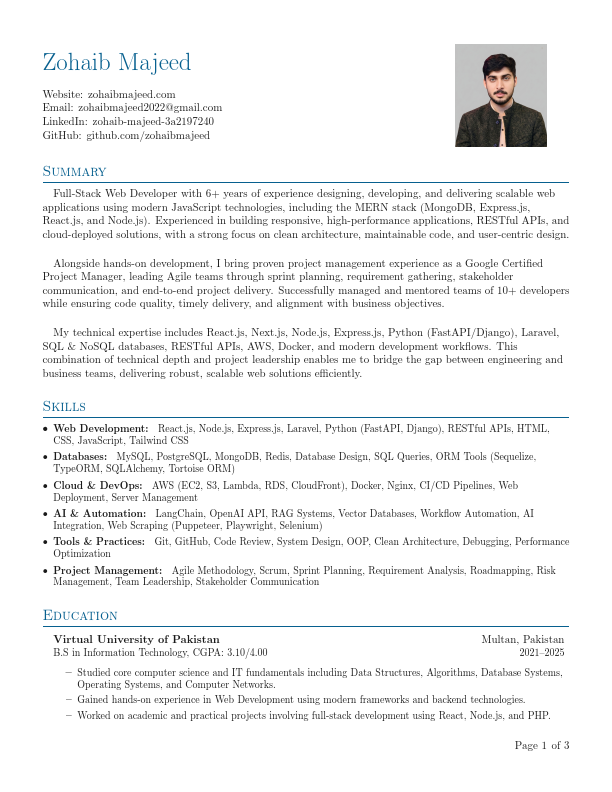 Zohaib Majeed - Web Developer CV.pdf