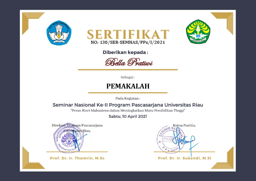 SERTI Bella Pratiwi PEMAKALAH UNRI.pdf