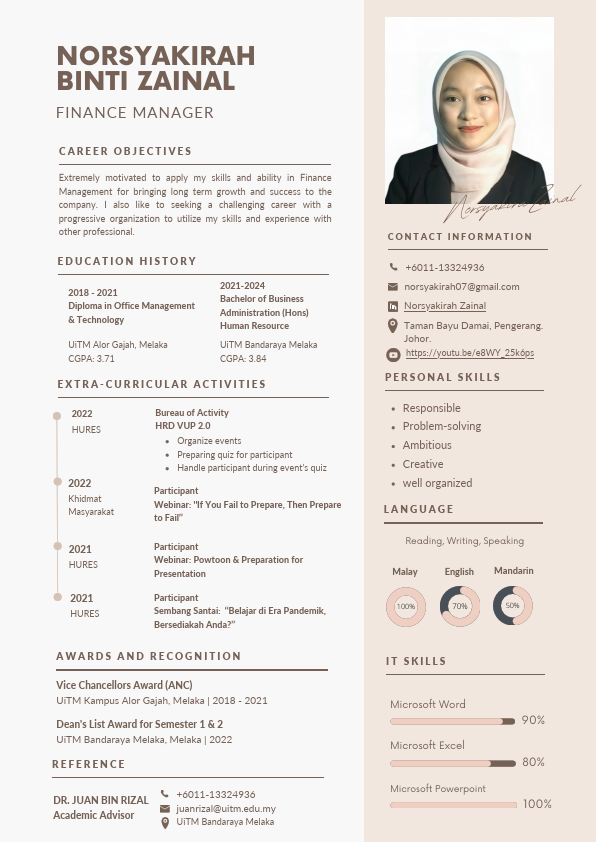WRITTEN  RESUME_NORSYAKIRAH ZAINAL (2021120833) (1).pdf