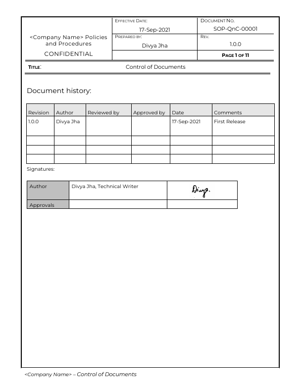 SOP-QnC-00001 Control of Documents.pdf