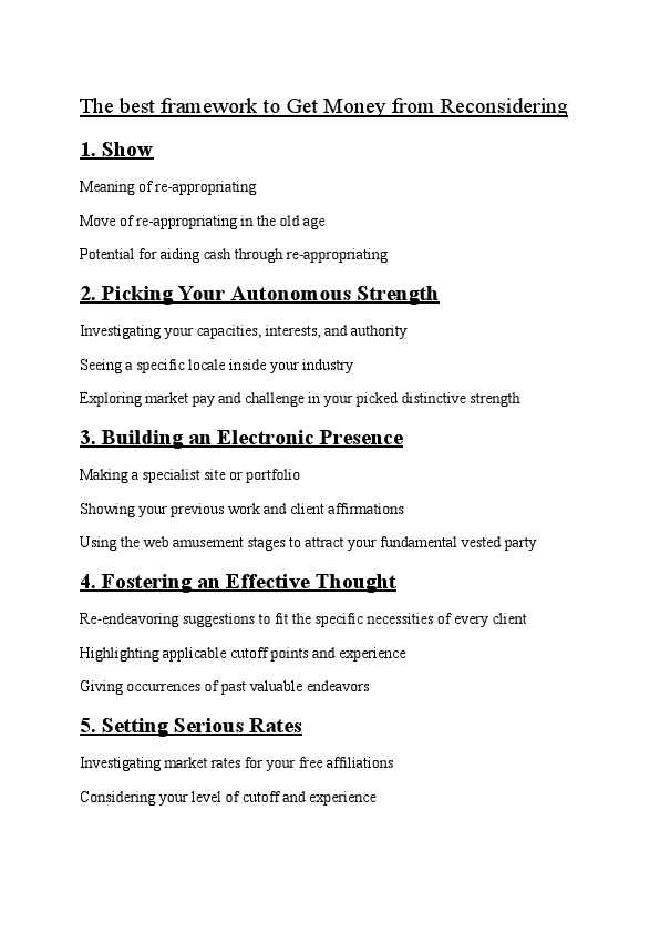 The best framework to Get Money from Reconsidering.pdf