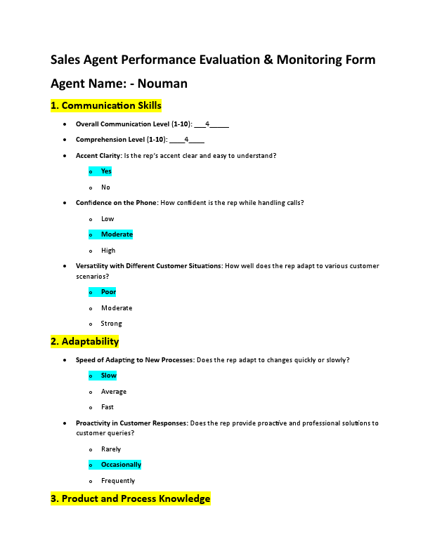Agent Performance Evaluation Monitoring Form - Noman.pdf