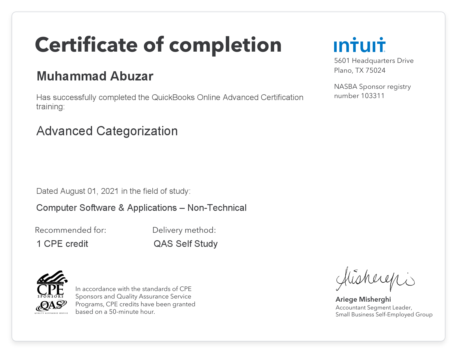 CPE credit - AdvancedCategorization - Muhammad Abuzar.pdf