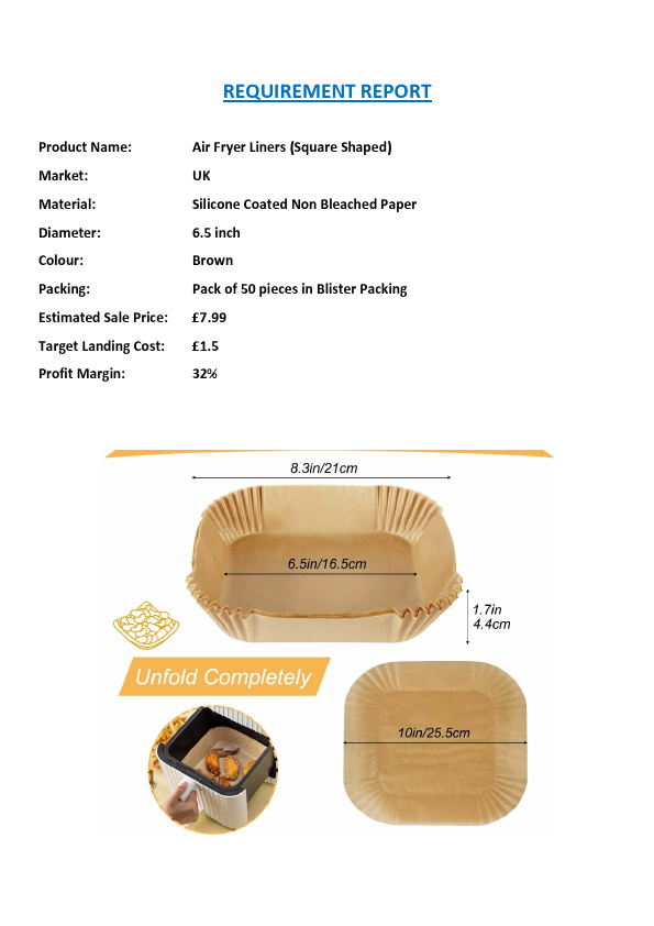 Requirement Report - Air Fryer Liners.pdf