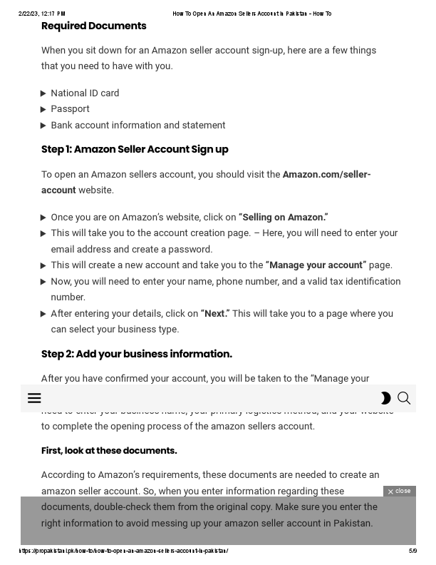 How To Open An Amazon Sellers Account in Pakistan - How To.pdf