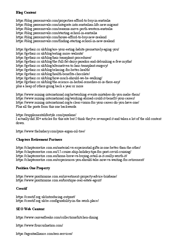 Links to some of my published content.pdf