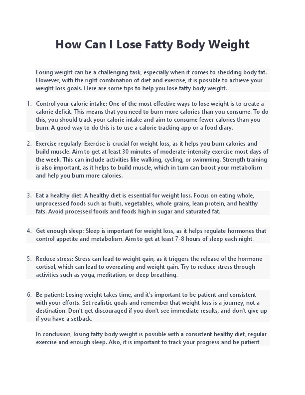 How Can I Lose Fatty Body Weight.pdf