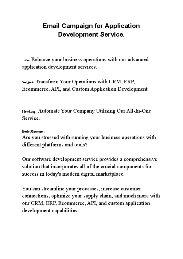 Email Campaign for Application development  Service.pdf