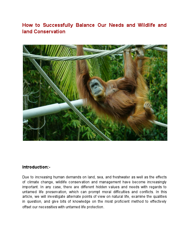 How to Successfully Balance Our Needs and Wildlife and land Conservation.pdf