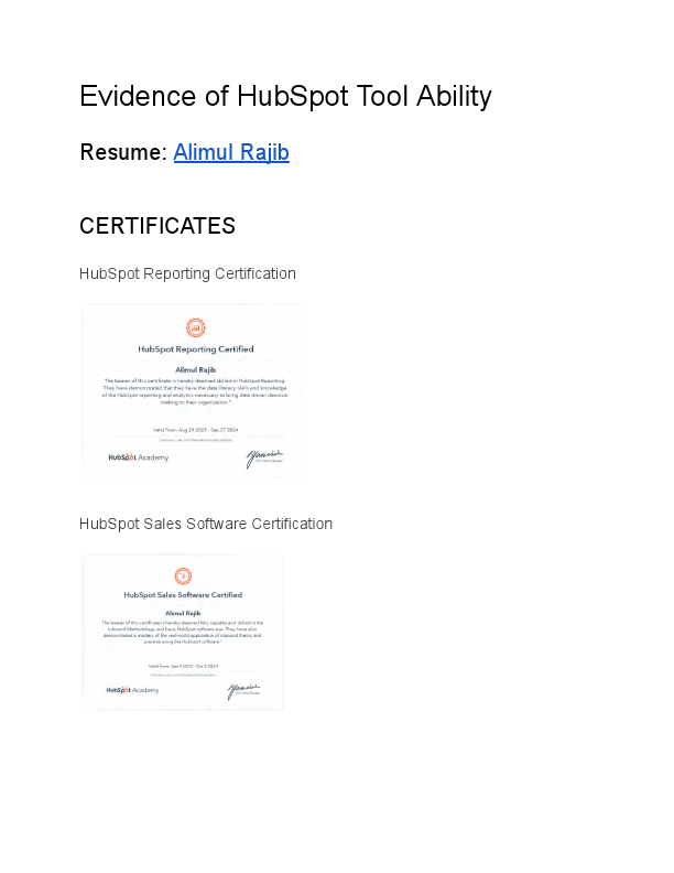 Portfolio _ Evidence of HubSpot Tools ability - Alimul Rajib.pdf