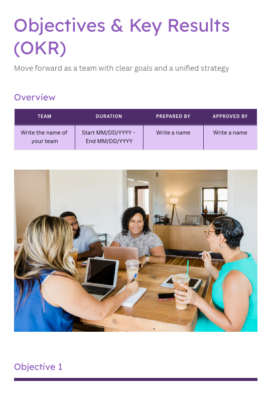 OKR Objectives Key Results Doc in Mauve Lavender Classic Professional Style.pdf