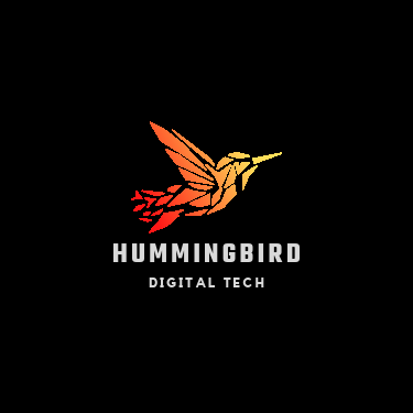 Orange Black Hummingbird Tech, Digital Bird Logo Template.pdf