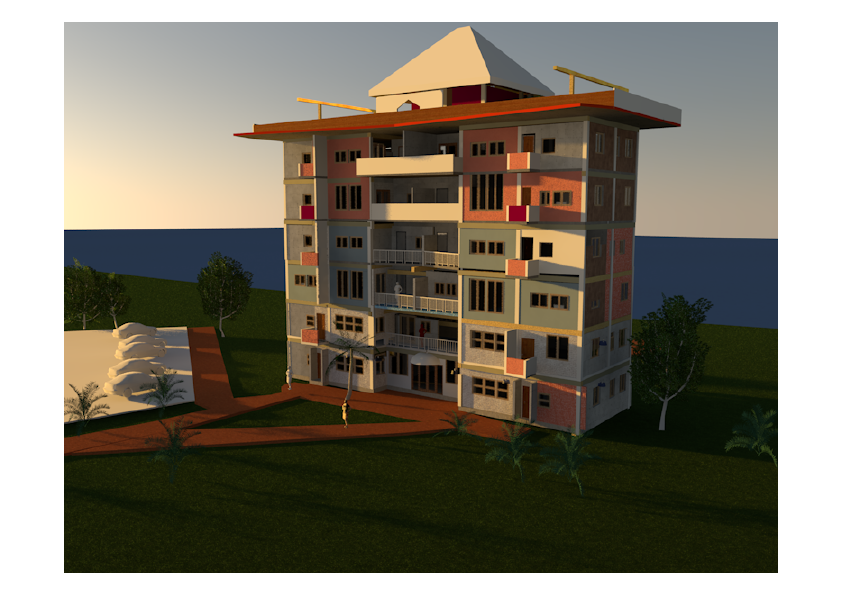 Contem. mixed use bldg resi + office evening ocean background.pdf