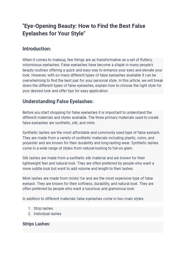 _Eye-Opening Beauty_ How Can You Find the Finest False Eyelashes for Your Style_.pdf