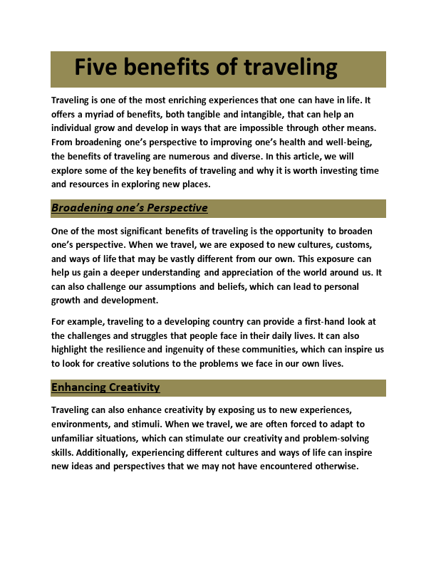Five benefits of traveling.pdf