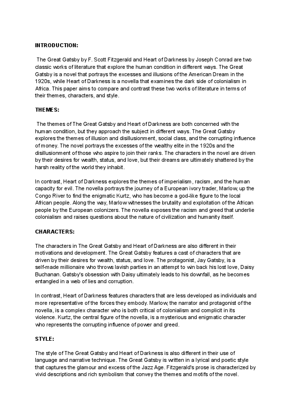 A Comparison BTW The Great Gatsby And Heart Of Darkness .pdf