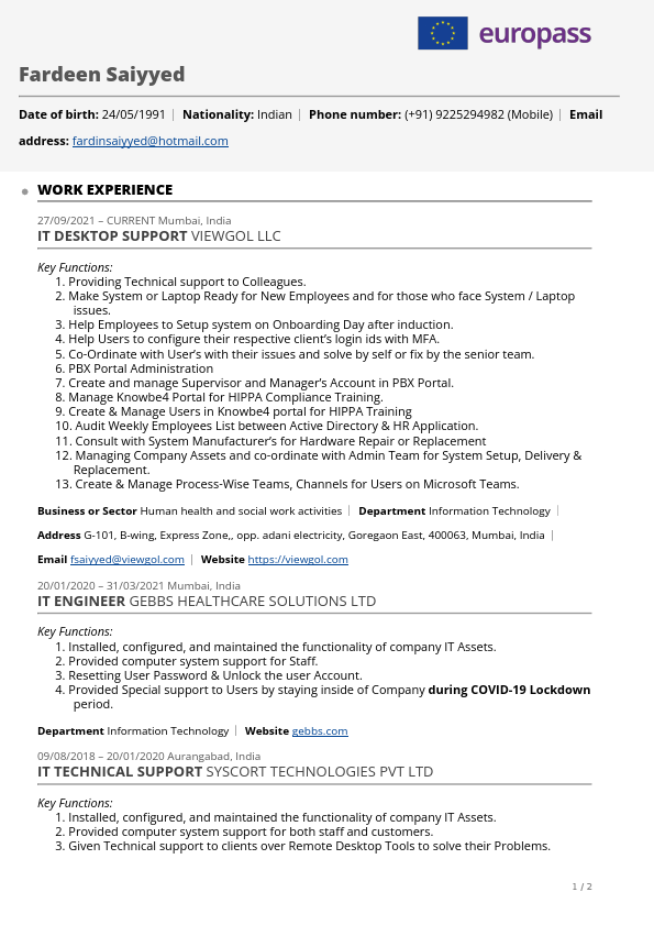 CV - Fardeen Saiyyed (EURO PASS).pdf