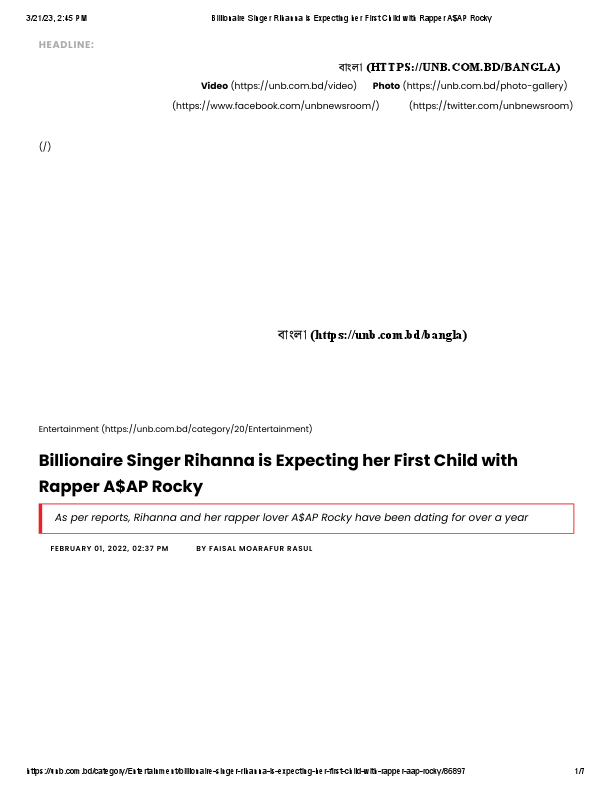 Billionaire Singer Rihanna is Expecting her First Child with Rapper A$AP Rocky.pdf