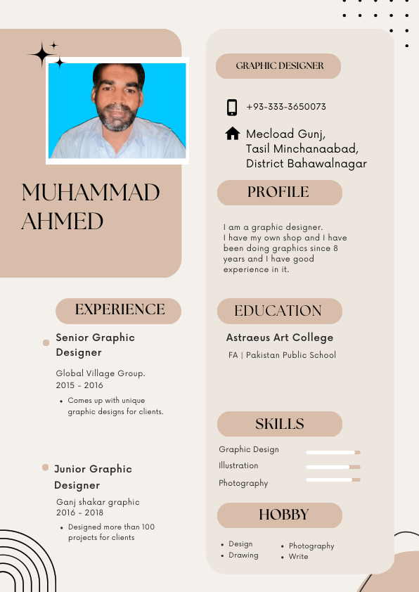 Brown and Cream Minimalist Graphic Designer CV Resume.pdf