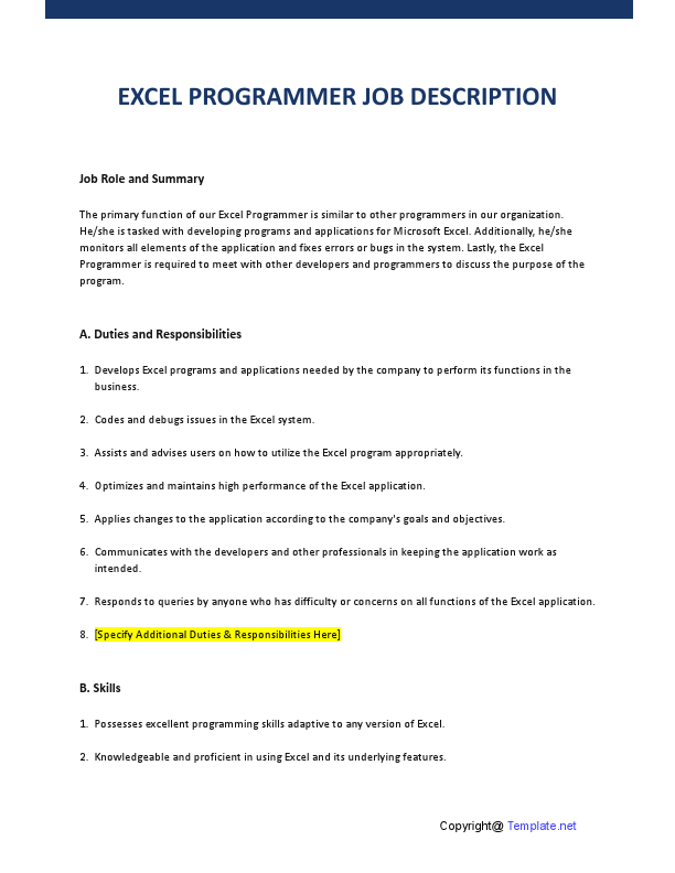 Excel Programmer Job Description Template.pdf