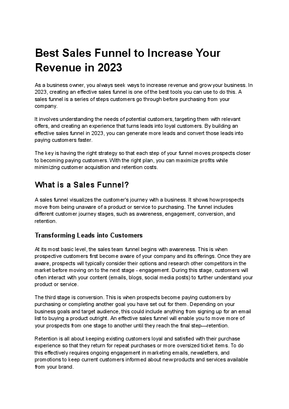 Best Sales Funnel to Increase Your Revenue in 2023.pdf