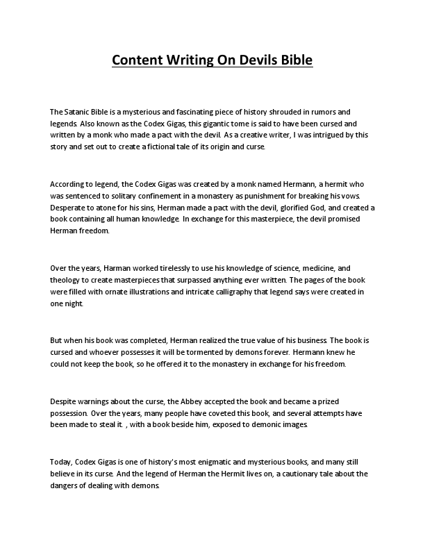 Creative Writing On Devils Bible.pdf