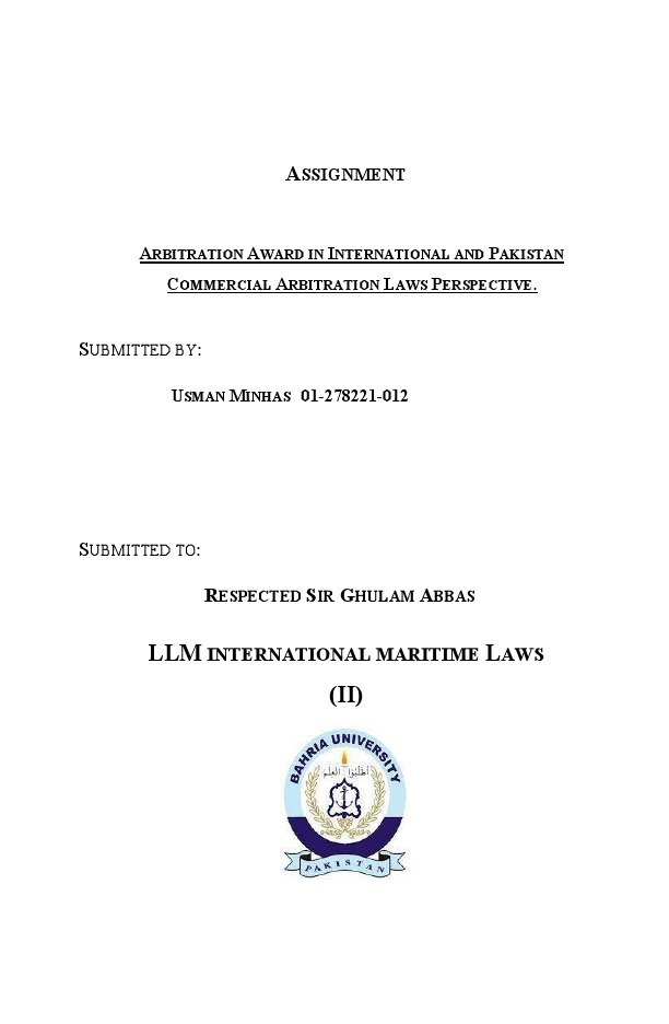 Arbitration Assignment .pdf