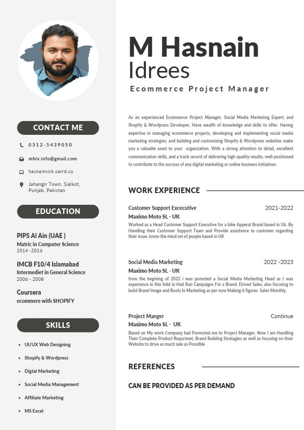 M Hasnain's CV.pdf