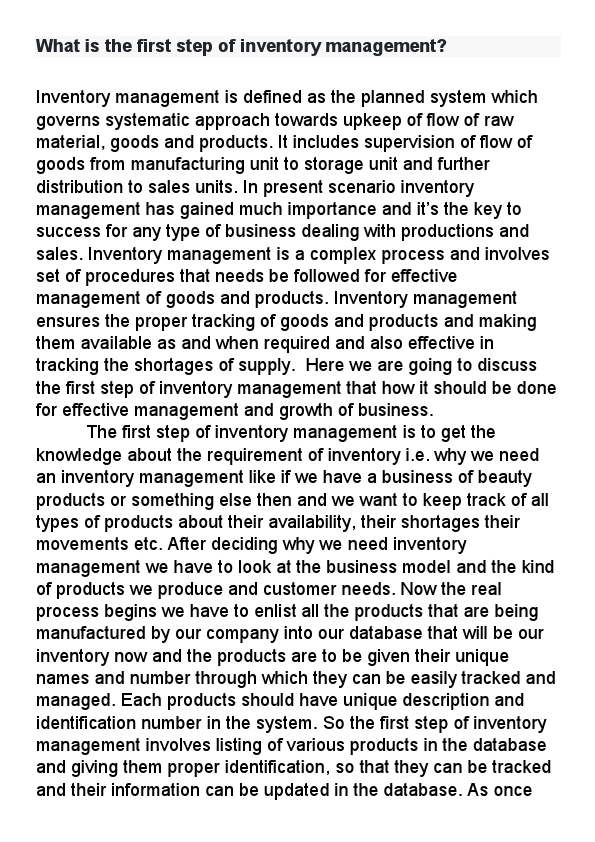 What is the first step of inventory management.pdf