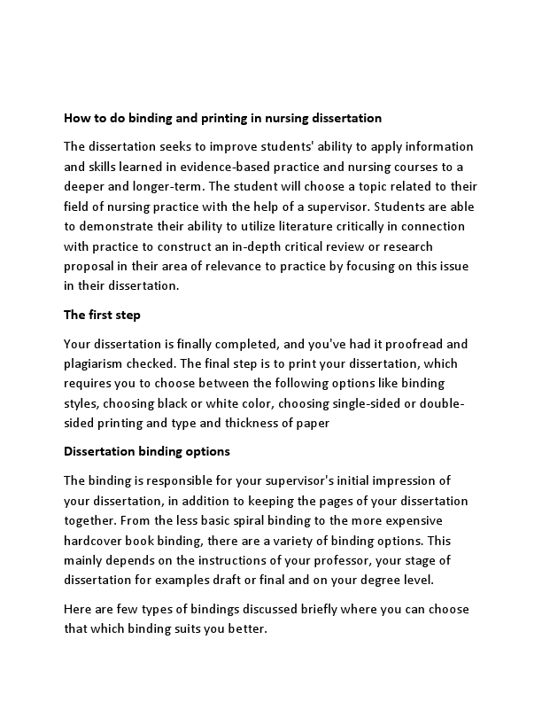 How to do binding and printing in nursing dissertation.pdf