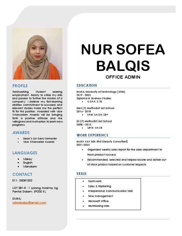 NUR SOFEA BALQIS (2022923285) RESUME.pdf