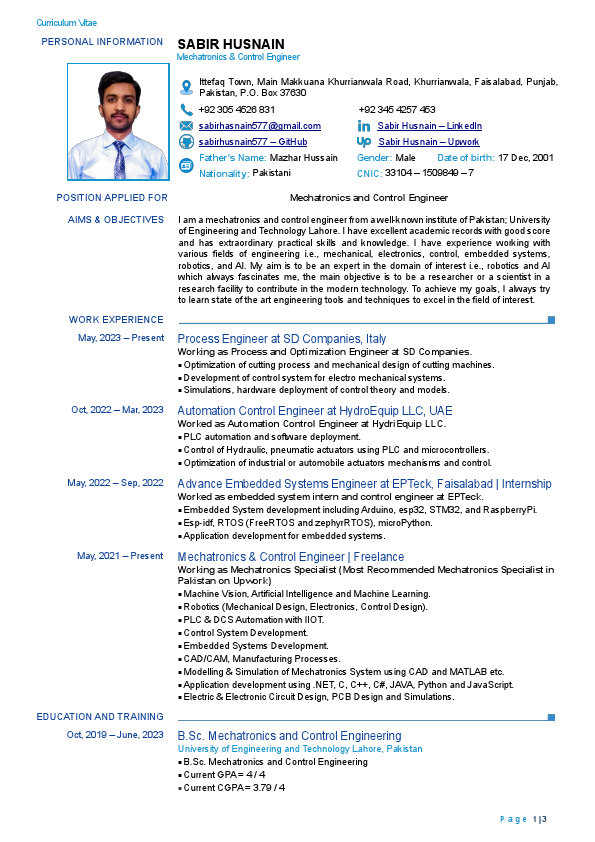 Husnain CV - Robotics - Short.pdf