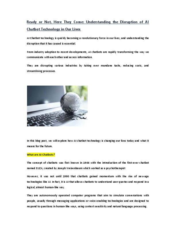 Ready or Not, Here they come, Understanding the disruption of AI Chatbot Technology.pdf