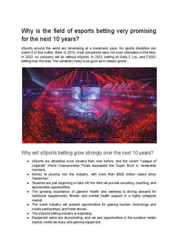 Why is the field of esports betting very promising for the next 10 years.pdf