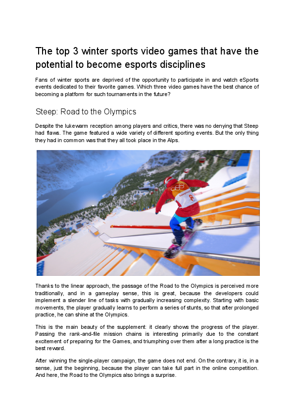 Top 3 winter sports video games that could become esports disciplines.pdf