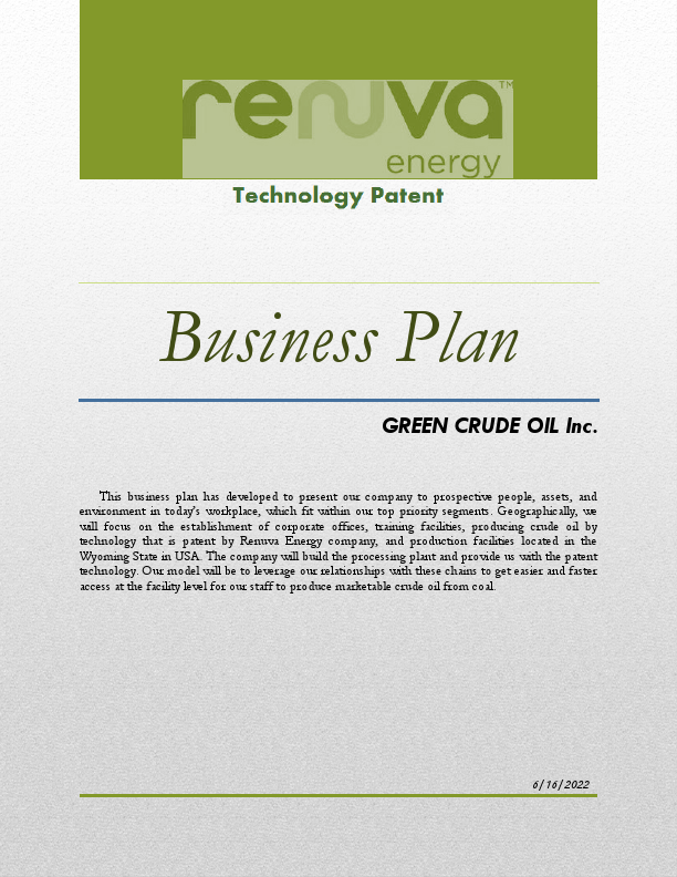 Renuva Petant_Green Crude Oil lnc._Business Plan_June, 2022.pdf
