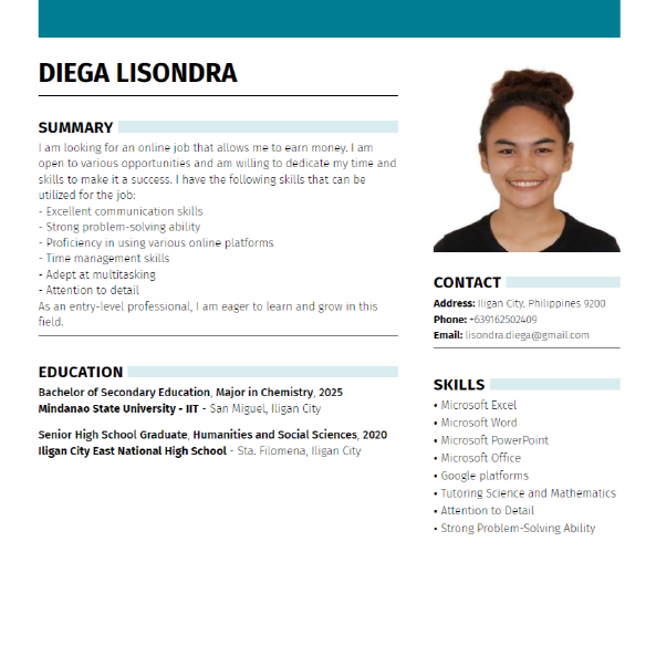 Lisondra, Diega Mantiza's Resume.pdf