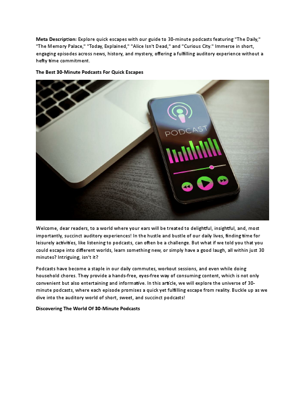 The Best 30-Minute Podcasts For Quick Escapes.pdf