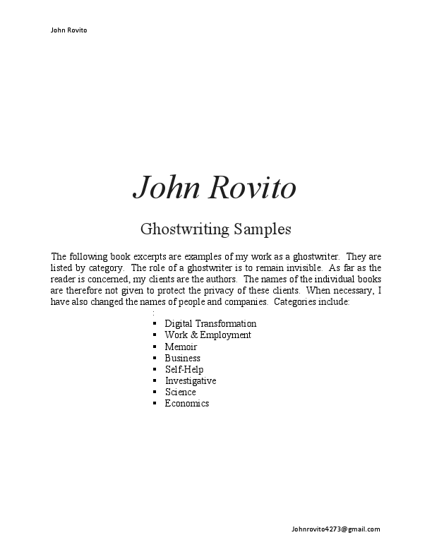 John Rovito - Ghostwriting Samples.pdf