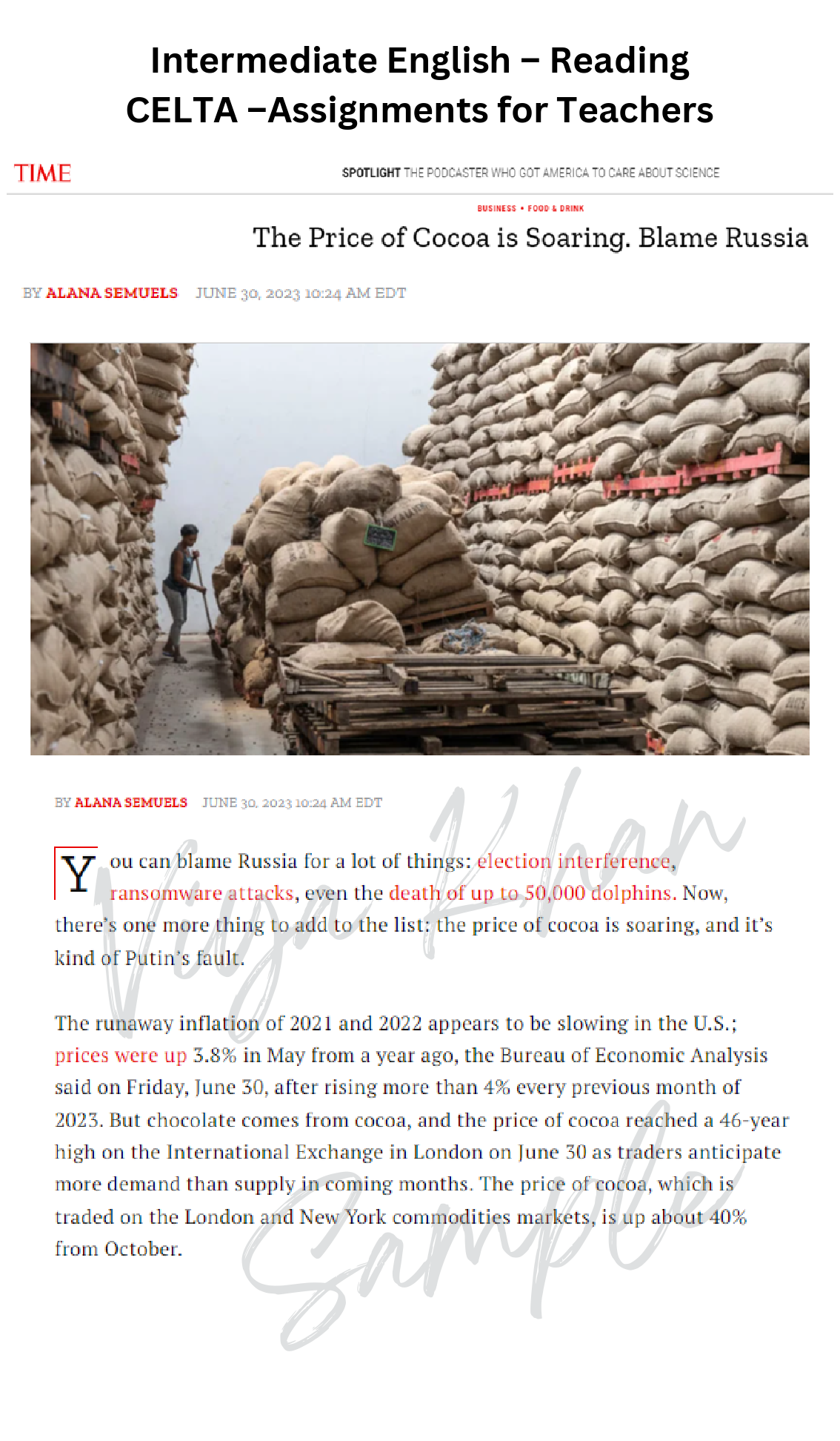 Intermediate English – Reading CELTA –Assignments for Teachers.pdf