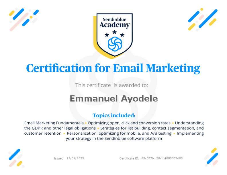 My Certification for email marketing course on sendinblue.pdf