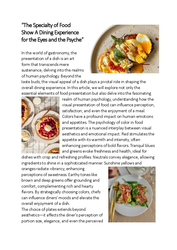 The Specialty of Food Show A Dining Experience for the Eyes and the Psyche,Article.pdf