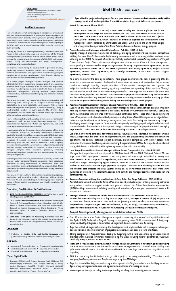 Resume - Abd Ullah MBA PMP - PD 2023.pdf