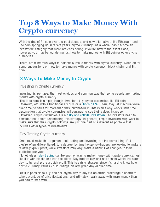Top 8 Ways to Make Money With Crypto currency.pdf