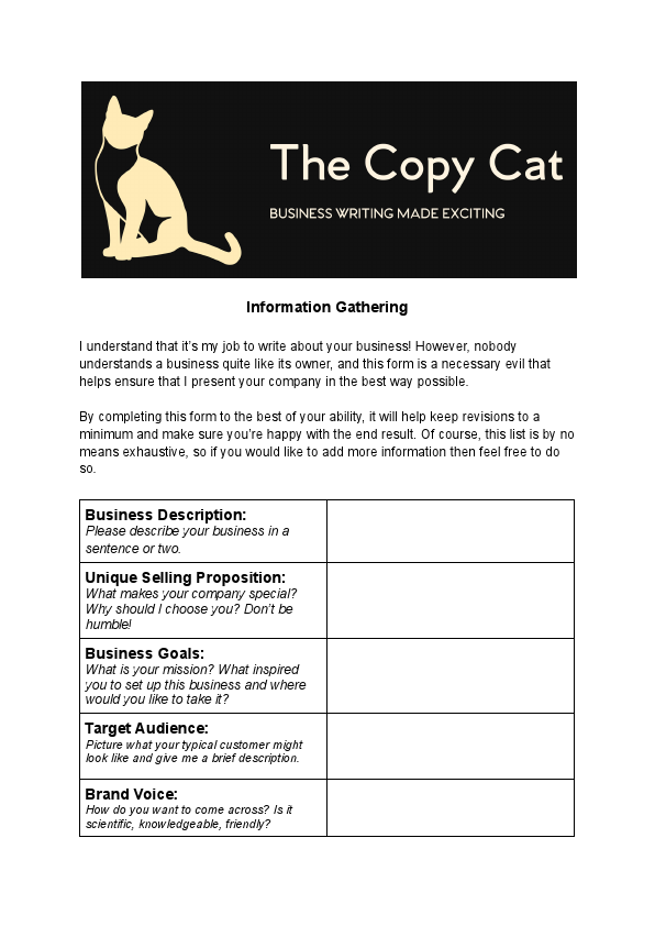 The Copy Cat - Information Gathering Template.pdf